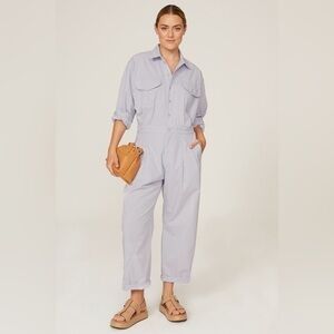 Paradised Robin Jumpsuit Pastel Purple Pleated Taper Leg Womens Size Small